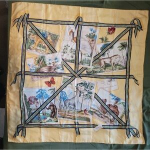 Gucci Yellow and Multicolor 100% Silk Scarf NWT